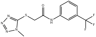 2-[(1-METHYL-1H-1,2,3,4-TETRAAZOL-5-YL)SULFANYL]-N-[3-(TRIFLUOROMETHYL)PHENYL]ACETAMIDE 结构式