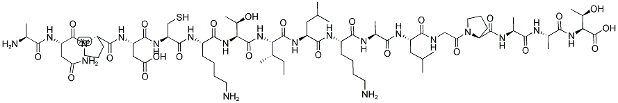 H-ALA-ASN-PRO-ASP-CYS-LYS-THR-ILE-LEU-LYS-ALA-LEU-GLY-PRO-ALA-ALA-THR-OH