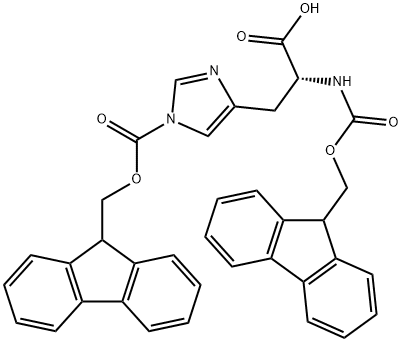 N,1-双-FMOC-D-组氨酸 结构式