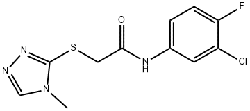 N-(3-CHLORO-4-FLUOROPHENYL)-2-[(4-METHYL-4H-1,2,4-TRIAZOL-3-YL)SULFANYL]ACETAMIDE 结构式