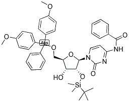 N4-BENZOYL-5'-O-(DIMETHOXYTRITYL)-2'-O-(T-BUTYLDIMETHYLSILYL)-CYTIDINE 结构式