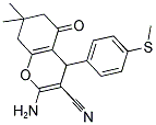 2-AMINO-7,7-DIMETHYL-4-(4-METHYLTHIOPHENYL)-5-OXO-4,6,7,8-TETRAHYDRO2H-CHROMENE-3-CARBONITRILE 结构式