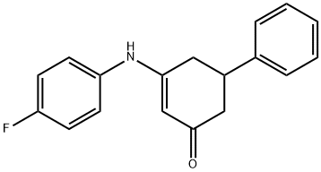3-((4-FLUOROPHENYL)AMINO)-5-PHENYLCYCLOHEX-2-EN-1-ONE 结构式