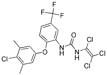 N-[2-(4-CHLORO-3,5-DIMETHYLPHENOXY)-5-(TRIFLUOROMETHYL)PHENYL]-N'-(1,2,2-TRICHLOROVINYL)UREA 结构式