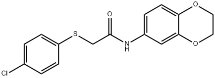 2-(4-CHLOROPHENYLTHIO)-N-(4-OXACHROMAN-6-YL)ETHANAMIDE 结构式