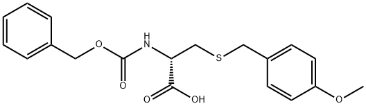 S-(4-甲氧基苄基)-N-苄氧羰基-D-半胱氨酸 结构式
