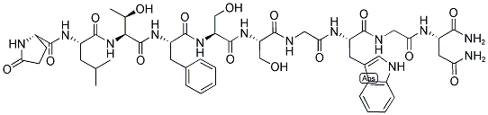 PYR-LEU-THR-PHE-SER-SER-GLY-TRP-GLY-ASN-NH2 结构式