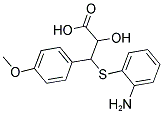2-Hydroxy-3-(2'-aminophenylthio)-3-(4''-methoxyphenyl)propionic acid 结构式