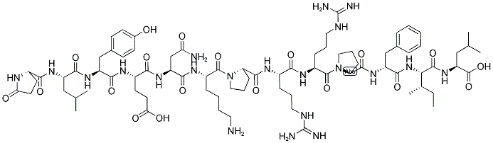 PYR-LEU-TYR-GLU-ASN-LYS-PRO-ARG-ARG-PRO-D-PHE-ILE-LEU 结构式