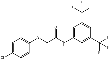 N-(3,5-BIS(TRIFLUOROMETHYL)PHENYL)-2-(4-CHLOROPHENYLTHIO)ETHANAMIDE 结构式