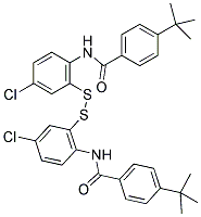 N1-(2-[(2-([4-(TERT-BUTYL)BENZOYL]AMINO)-5-CHLOROPHENYL)DITHIO]-4-CHLOROPHENYL)-4-(TERT-BUTYL)BENZAMIDE 结构式