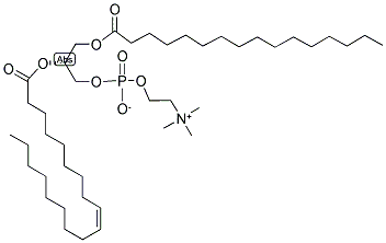 1-棕榈酰-2-油酰-卵磷脂 结构式