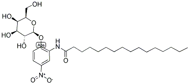 2'-(N-HEXADECANOYLAMINO)-4'-NITROPHENYL-BETA-D-GALACTOPYRANOSIDE 结构式