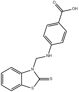 P-[[(2-THIOXOBENZOTHIAZOLIN-3-YL)-METHYL]AMINO]BENZOIC ACID 结构式