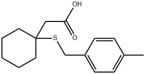 BETA-(4-METHYL-BENZYLSULFANYL)-BETA,BETA-CYCLOPENTAMETHYLENE-PROPIONIC ACID 结构式