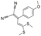 2-(4-Methoxyphenyl)-4,4-bis(methylthio)-1,3-butadien-1,1-dicarbonitrile 结构式