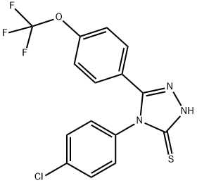 4-(4-CHLORO-PHENYL)-5-(4-TRIFLUOROMETHOXY-PHENYL)-4H-[1,2,4]TRIAZOLE-3-THIOL 结构式