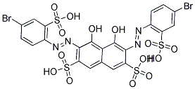 3,6-BIS(4-BROMO-2-SULFOPHENYLAZO)-4,5-DIHYDROXY-2,7-NAPHTHALENEDISULFONIC ACID 结构式