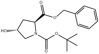 N-(叔丁氧羰基)-4-羟基脯氨酸苄酯 结构式