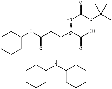 N-[叔丁氧羰基]-L-谷氨酸 5-环己基酯(二环己基胺)盐 结构式