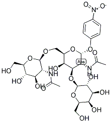 4-NITROPHENYL 2-ACETAMIDO-6-O-(2-ACETAMIDO-2-DEOXY-BETA-D-GLUCOPYRANOSYL)-3-O-(BETA-D-GALACTOPYRANOSYL)-2-DEOXY-A- D-GALACTOPYRANOSIDE 结构式