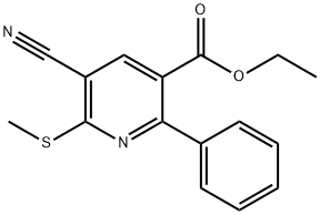 ETHYL 5-CYANO-6-(METHYLSULFANYL)-2-PHENYLNICOTINATE 结构式