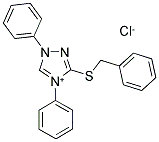 3-(BENZYLTHIO)-1,4-DIPHENYL-1H-1,2,4-TRIAZOL-4-IUM CHLORIDE 结构式
