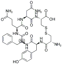 CYS-TYR-PHE-GLN-ASN-CYS(DISULFIDE BRIDGE CYS1-CYS6) 结构式