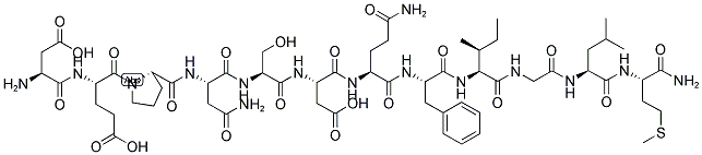 ASP-GLU-PRO-ASN-SER-ASP-GLN-PHE-ILE-GLY-LEU-MET-NH2: DEPNSDQFIGLM-NH2 结构式