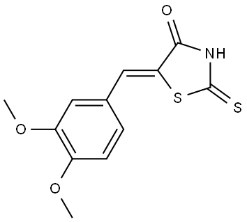 5-((3,4-Dimethoxyphenyl)methylene)-2-thioxo-1,3-thiazolidin-4-one 结构式