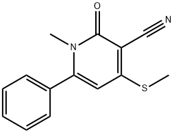 1-甲基-4-(甲硫基)-2-氧代-6-苯基-1,2-二氢吡啶-3-甲腈 结构式