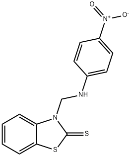 3-[(P-NITROANILINO)METHYL]-2-BENZOTHIAZOLINETHIONE 结构式