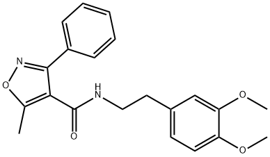 N-(2-(3,4-DIMETHOXYPHENYL)ETHYL)(5-METHYL-3-PHENYLISOXAZOL-4-YL)FORMAMIDE 结构式