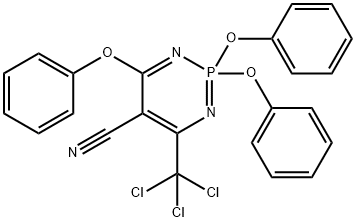 2,2,4-Triphenoxy-6-(trichloromethyl)-1,3,2lambda5-diazaphosphinine-5-carbonitrile 结构式