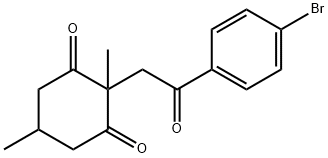 2-(2-(4-Bromophenyl)-2-oxoethyl)-2,5-dimethylcyclohexane-1,3-dione 结构式