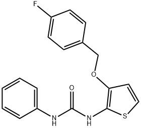 N-(3-[(4-FLUOROBENZYL)OXY]-2-THIENYL)-N'-PHENYLUREA 结构式