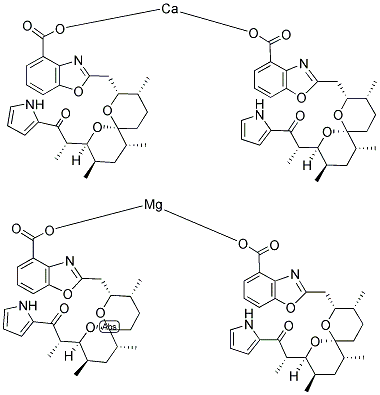 钙离子载体A23187(钙镁混合盐) 结构式