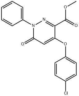 METHYL 4-(4-CHLOROPHENOXY)-6-OXO-1-PHENYL-1,6-DIHYDRO-3-PYRIDAZINECARBOXYLATE 结构式