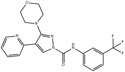 3-MORPHOLINO-4-(2-PYRIDINYL)-N-[3-(TRIFLUOROMETHYL)PHENYL]-1H-PYRAZOLE-1-CARBOXAMIDE 结构式