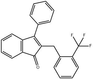 3-PHENYL-2-[2-(TRIFLUOROMETHYL)BENZYL]-1H-INDEN-1-ONE 结构式