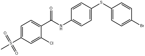 N-(4-[(4-BROMOPHENYL)SULFANYL]PHENYL)-2-CHLORO-4-(METHYLSULFONYL)BENZENECARBOXAMIDE 结构式