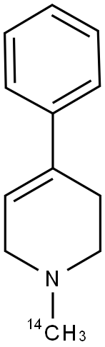 METHYL-4-PHENYL 1,2,3,6-TETRAHYDROPYRIDINE, 1-, [METHYL-14C] 结构式