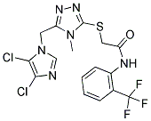 N1-[2-(TRIFLUOROMETHYL)PHENYL]-2-((5-[(4,5-DICHLORO-1H-IMIDAZOL-1-YL)METHYL]-4-METHYL-4H-1,2,4-TRIAZOL-3-YL)THIO)ACETAMIDE 结构式