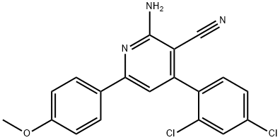 2-AMINO-4-(2,4-DICHLOROPHENYL)-6-(4-METHOXYPHENYL)NICOTINONITRILE 结构式