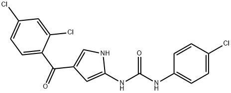 N-(4-CHLOROPHENYL)-N'-[4-(2,4-DICHLOROBENZOYL)-1H-PYRROL-2-YL]UREA 结构式