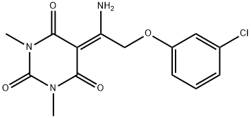 5-[1-AMINO-2-(3-CHLOROPHENOXY)ETHYLIDENE]-1,3-DIMETHYL-2,4,6(1H,3H,5H)-PYRIMIDINETRIONE 结构式