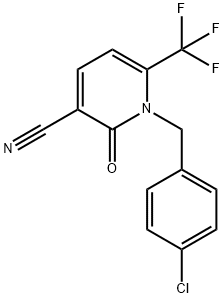 1-(4-CHLOROBENZYL)-2-OXO-6-(TRIFLUOROMETHYL)-1,2-DIHYDRO-3-PYRIDINECARBONITRILE 结构式