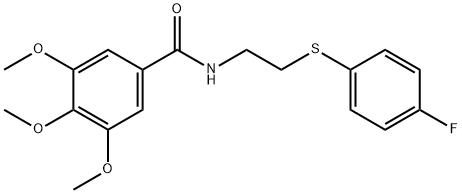 N-(2-[(4-FLUOROPHENYL)SULFANYL]ETHYL)-3,4,5-TRIMETHOXYBENZENECARBOXAMIDE 结构式