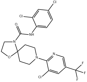 8-[3-CHLORO-5-(TRIFLUOROMETHYL)-2-PYRIDINYL]-N-(2,4-DICHLOROPHENYL)-1-OXA-4,8-DIAZASPIRO[4.5]DECANE-4-CARBOXAMIDE 结构式