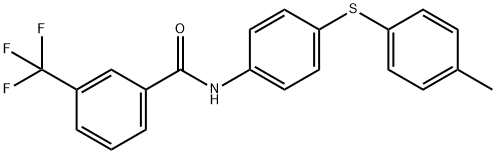 N-(4-[(4-METHYLPHENYL)SULFANYL]PHENYL)-3-(TRIFLUOROMETHYL)BENZENECARBOXAMIDE 结构式